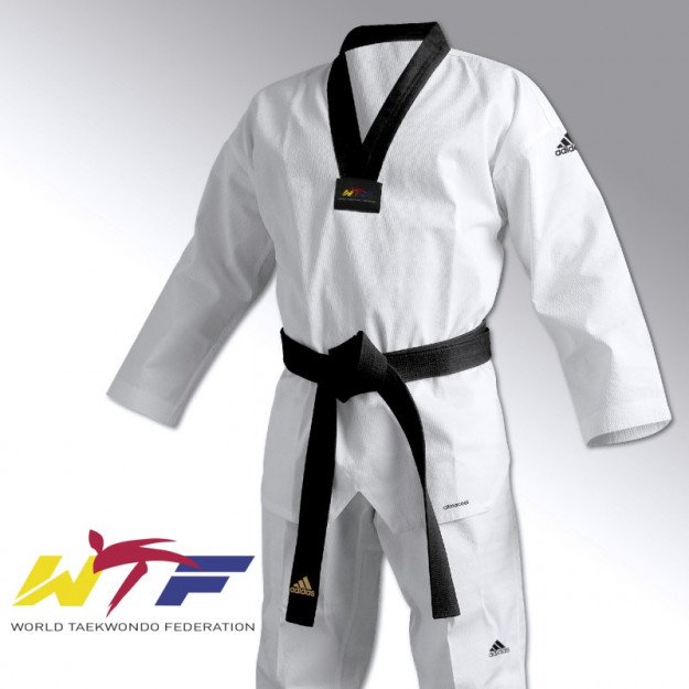 Dobok Taekwondo, col noir