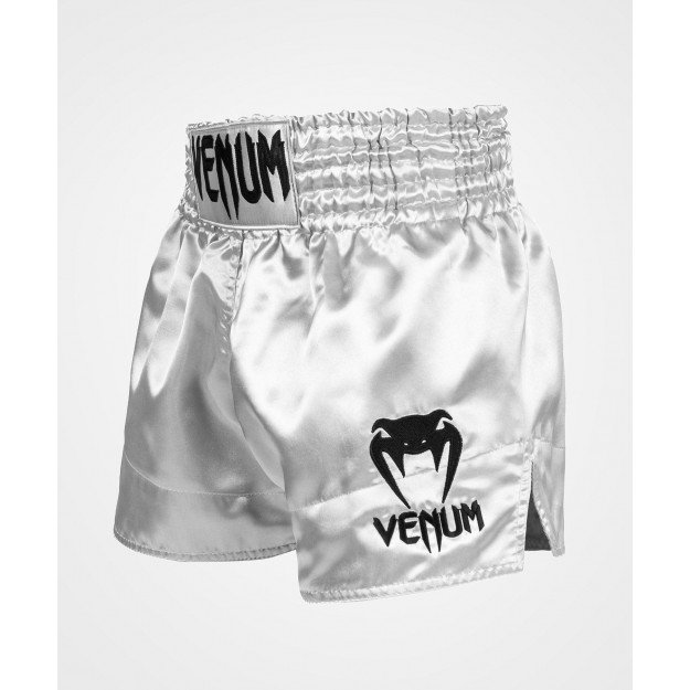 Short Boxe Thaï Venum Classic Argent/Noir