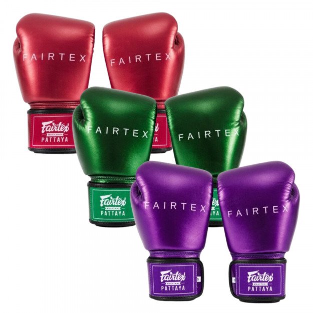 Gants de boxe d'entraînement Fairtex Metallic 100% cuir